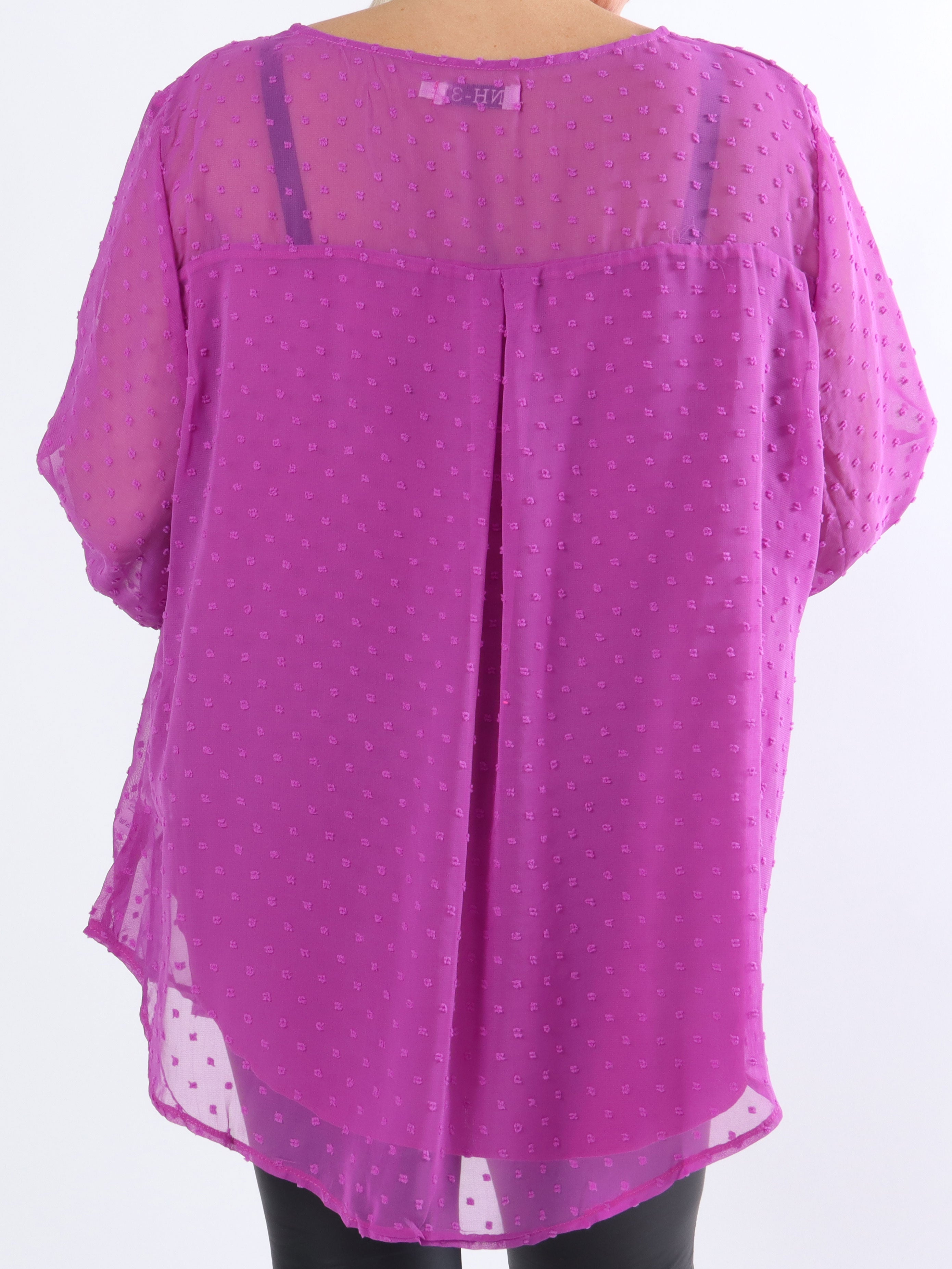 Vittoria - Sød tunika med broderinger og prikket stof